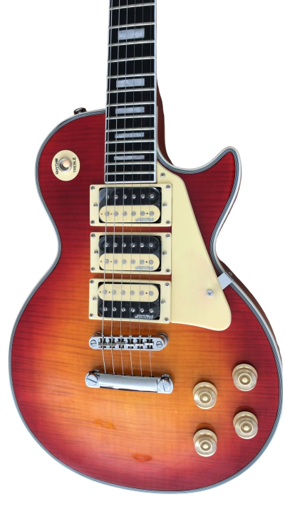 Custom Crown Heritage Cherry Sunburst Electric Guitar 3 Pickups