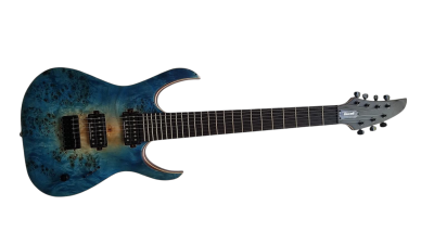 Custom Onyx Duvell Supernova Blue 7 String Guitar - Image 5