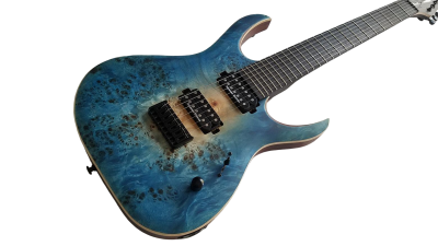 Custom Onyx Duvell Supernova Blue 7 String Guitar - Image 2