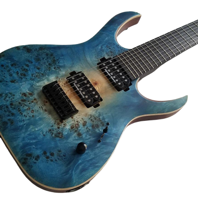 Custom Onyx Duvell Supernova Blue 7 String Guitar - Image 2
