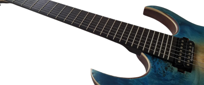 Custom Onyx Duvell Supernova Blue 7 String Guitar - Image 9