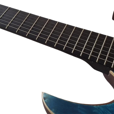 Custom Onyx Duvell Supernova Blue 7 String Guitar - Image 9