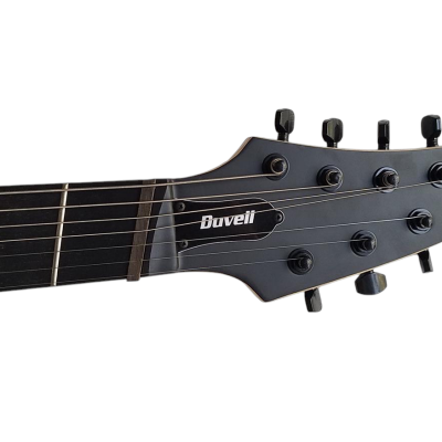 Custom Onyx Duvell Multi Fanned Frets Supernova Blue 7 String Guitar - Image 4
