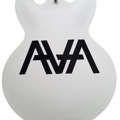 Custom Crown AVA ES333 Tom DeLonge White Fhole Semi Hollow Jazz Electric Guitar - Image 10
