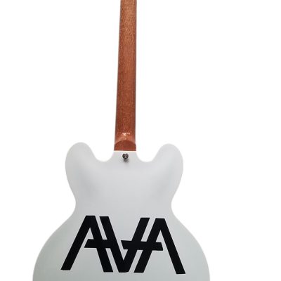 Custom Crown AVA ES333 Tom DeLonge White Fhole Semi Hollow Jazz Electric Guitar - Image 7