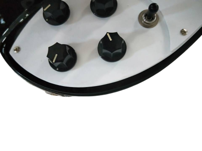 Custom Nova Ebony Fretboard Black Jetglo 325C64 21 Inch Scale Lenght Guitar - Image 4
