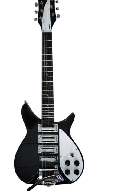Custom Nova Ebony Fretboard Black Jetglo 325C64 21 Inch Scale Lenght Guitar - Image 2