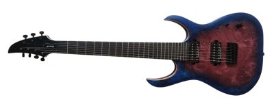 Custom Onyx Duvell Elite Purple Blue 7 String Electric Guitar - Image 6