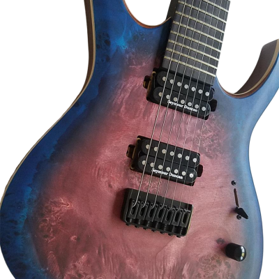Custom Onyx Duvell Elite Purple Blue 7 String Electric Guitar - Image 11