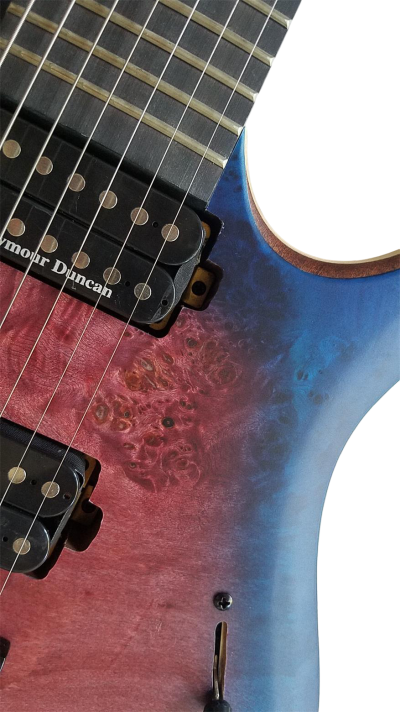 Custom Onyx Duvell Elite Purple Blue 7 String Electric Guitar - Image 10