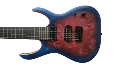Custom Onyx Duvell Elite Purple Blue 7 String Electric Guitar - Image 8