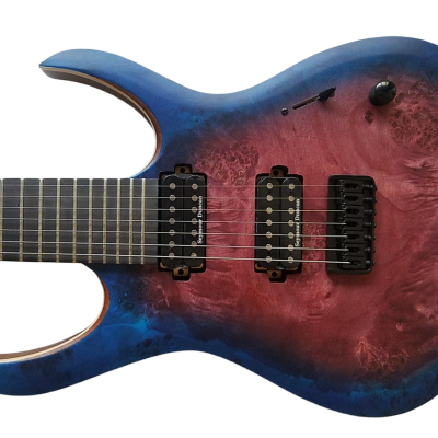 Custom Onyx Duvell Elite Purple Blue 7 String Electric Guitar - Image 8