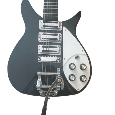 Custom Nova Ebony Fretboard Black Jetglo 325C64 21 Inch Scale Lenght Guitar - Image 5