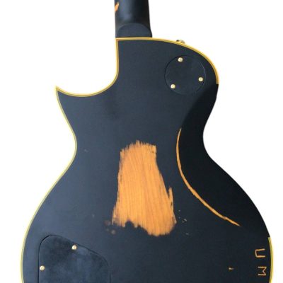 Custom Obsidian Hetfield Iron Cross Matte Black Aged Relic Electric Guitar - Image 7