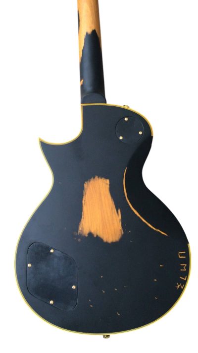 Custom Obsidian Hetfield Iron Cross Matte Black Aged Relic Electric Guitar - Image 7