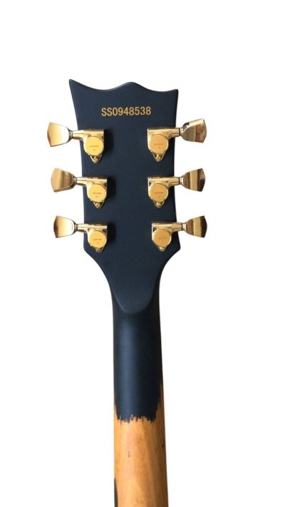 Custom Obsidian Hetfield Iron Cross Matte Black Aged Relic Electric Guitar - Image 6
