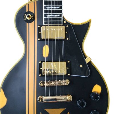 Custom Obsidian Hetfield Iron Cross Matte Black Aged Relic Electric Guitar