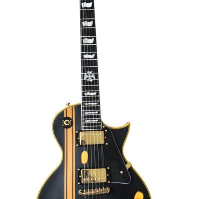 Custom Obsidian Hetfield Iron Cross Matte Black Aged Relic Electric Guitar - Image 4