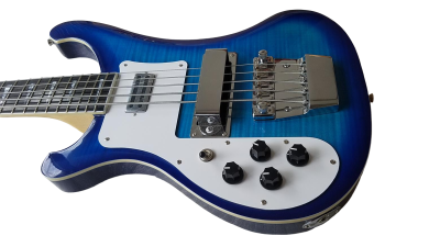 Custom Nova 4003 Blue Burst Tiger Maple Top 5 String 24 Frets Bass - Image 7