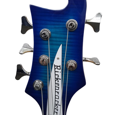 Custom Nova 4003 Blue Burst Tiger Maple Top 5 String 24 Frets Bass - Image 6