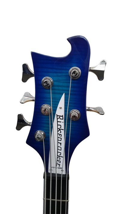Custom Nova 4003 Blue Burst Tiger Maple Top 5 String 24 Frets Bass - Image 6