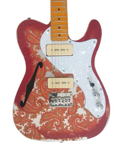 Custom Regent Pink Paisley Thinline Relic Dual P90 Pickups Fhole Guitar