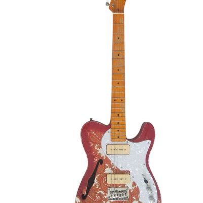 Custom Regent Pink Paisley Thinline Relic Dual P90 Pickups Fhole Guitar - Image 2