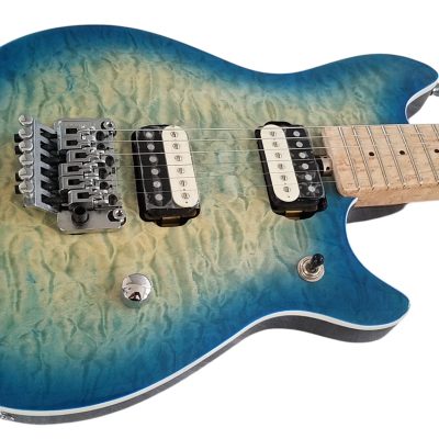 Custom Lazu Wolfgang Indigo Burst Quilted Maple Top Tremolo Eddie Electric Guitar - Image 6