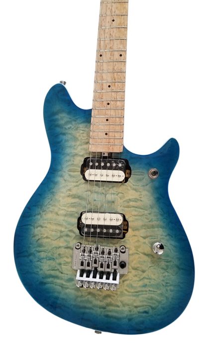 Custom Lazu Wolfgang Indigo Burst Quilted Maple Top Tremolo Eddie Electric Guitar