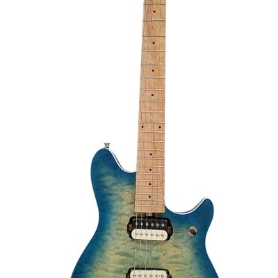 Custom Lazu Wolfgang Indigo Burst Quilted Maple Top Tremolo Eddie Electric Guitar - Image 2