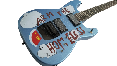 Custom Cinder Arm The Homeless Tom Morello Metallic Blue Tremolo Electric Guitar - Image 6