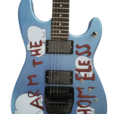 Custom Cinder Arm The Homeless Tom Morello Metallic Blue Tremolo Electric Guitar