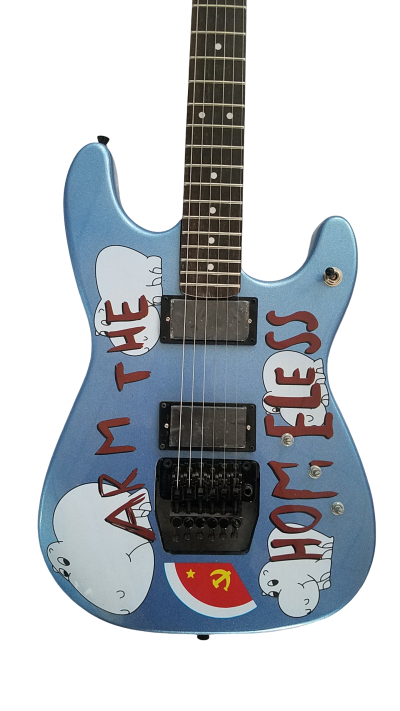 Custom Cinder Arm The Homeless Tom Morello Metallic Blue Tremolo Electric Guitar