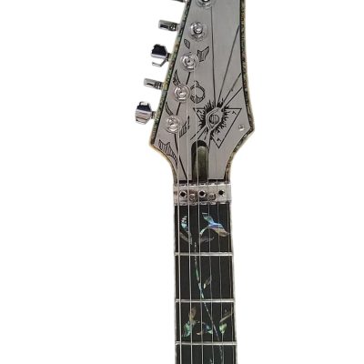 Custom Axis SVAI Engraved Aluminum Pickguard Jem Black Guitar - Image 5