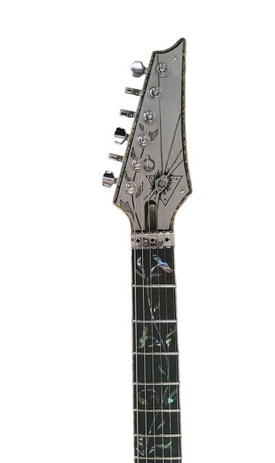 Custom Axis SVAI Engraved Aluminum Pickguard Jem Black Guitar - Image 5