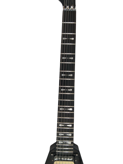 Custom Crown Tremolo Randy Rhoads Flying V Black White Polka Dots 6 String Guitar - Image 3