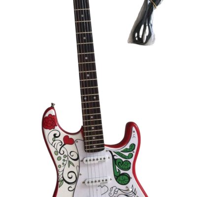 Custom Regent Jimi Monterey Floral Design Electric Guitar Psychedelic Graphic - Image 4