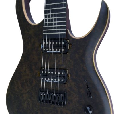 Custom Onyx Duvell Elite Trans Black 7 String Electric Guitar