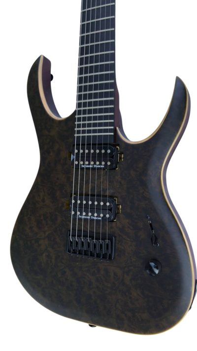 Custom Onyx Duvell Elite Trans Black 7 String Electric Guitar