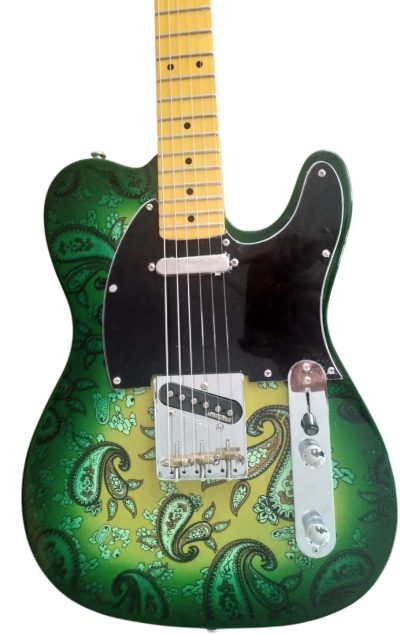 Custom Regent Green Burst Paisley Pattern Maple Fretboard Electric Guitar