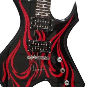 Custom Norturne Master Warlock Kerry Black Red Guitar String Thru Body