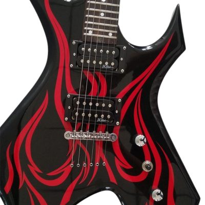 Custom Norturne Master Warlock Kerry Black Red Guitar String Thru Body