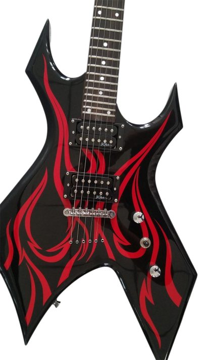 Custom Norturne Master Warlock Kerry Black Red Guitar String Thru Body