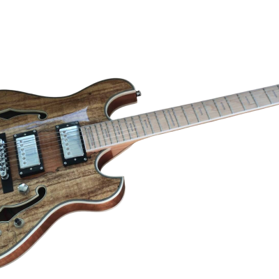 Custom Vesper Languedoc Region Trey Fhole Burl Maple Top Bracing Inside Electric Guitar - Image 5