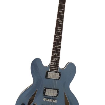 Custom Crown Left Handed DG335 Pelham Blue 6 String Electric Guitar - Image 7