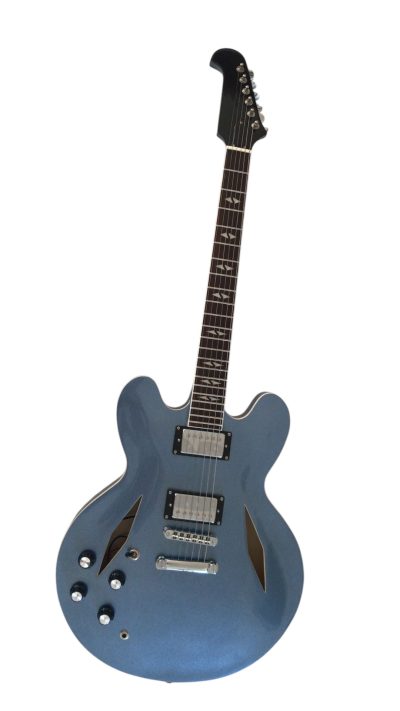 Custom Crown Left Handed DG335 Pelham Blue 6 String Electric Guitar - Image 7
