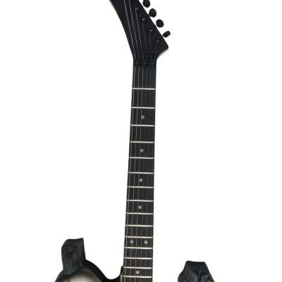 Custom Obsidian George White Skull And Bones Hand Painted Carved Skeleton Guitar - Image 9
