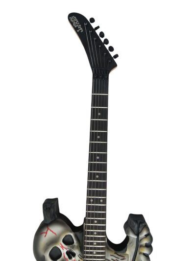 Custom Obsidian George White Skull And Bones Hand Painted Carved Skeleton Guitar - Image 9