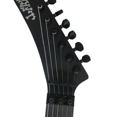 Custom Obsidian George White Skull And Bones Hand Painted Carved Skeleton Guitar - Image 7