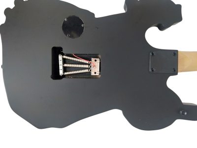 Custom Obsidian George White Skull And Bones Hand Painted Carved Skeleton Guitar - Image 3